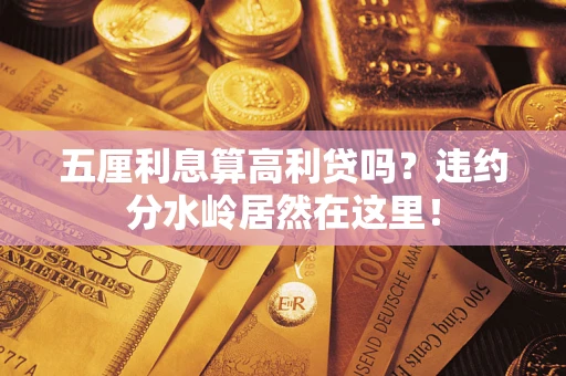 武汉五厘利息算高利贷吗？违约分水岭居然在这里！