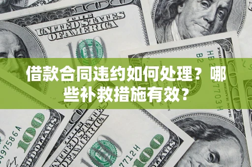 武汉借款合同违约如何处理？哪些补救措施有效？