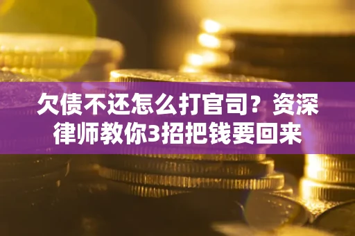 武汉欠债不还怎么打官司？资深律师教你3招把钱要回来