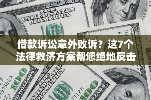 武汉借款诉讼意外败诉？这7个法律救济方案帮您绝地反击！