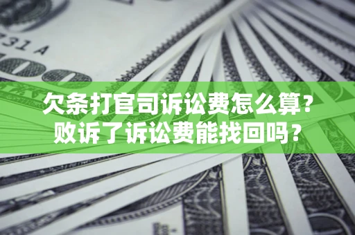 武汉欠条打官司诉讼费怎么算？败诉了诉讼费能找回吗？