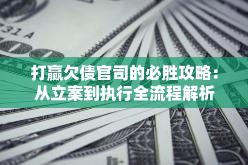 武汉打赢欠债官司的必胜攻略：从立案到执行全流程解析