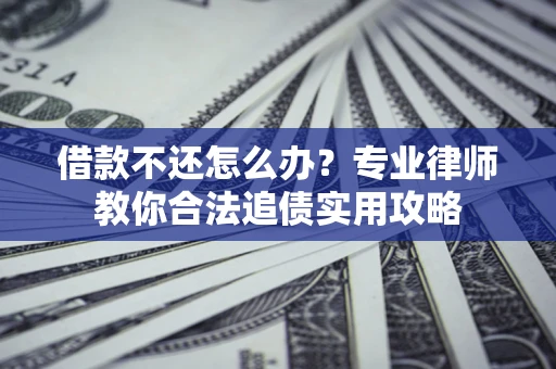 武汉借款不还怎么办？专业律师教你合法追债实用攻略
